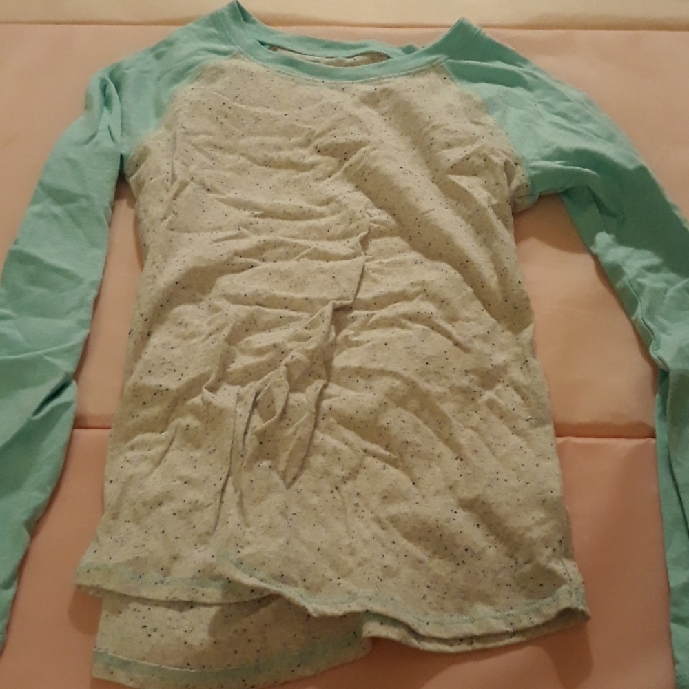 Grey and blue long sleeve top